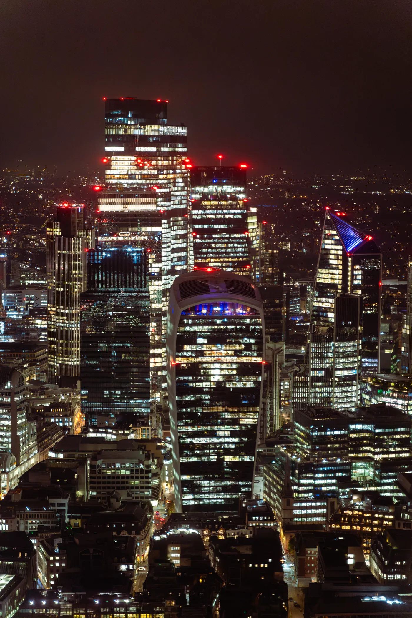 Skyline von London bei Nacht
